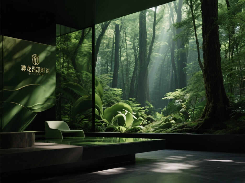 比如，某系列设计作品以大自然元素为灵感，将森林的绿